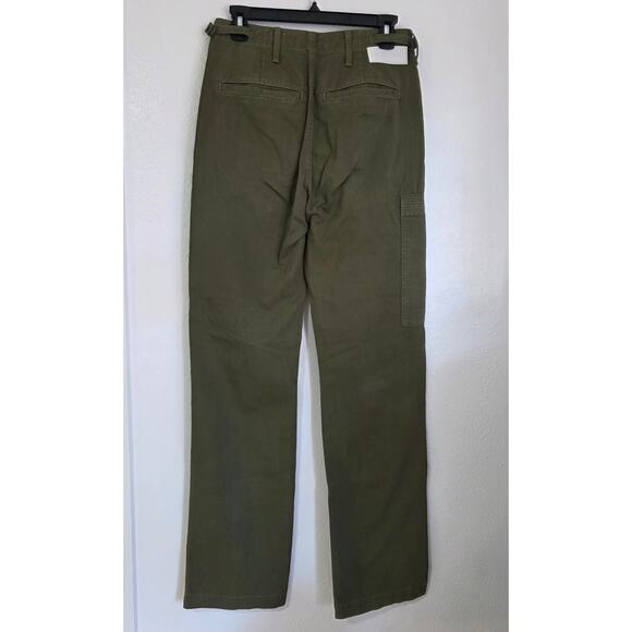 RE/DONE Originals High Rise Cargo Pant in Army Green Military Fatigue Surplus - Picture 4 of 13